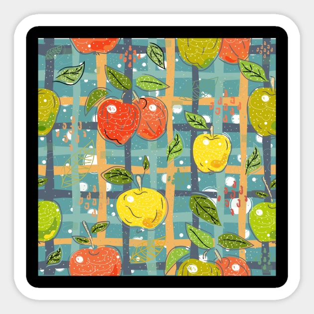 Apple Pattern Sticker by KristinaStellar 